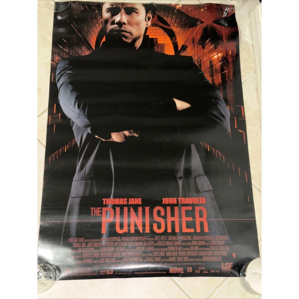 The Punisher 2004 Movie Poster‎ Original Double Sided 27x40 John Travolta Marvel